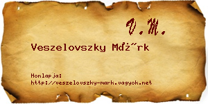Veszelovszky Márk névjegykártya