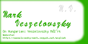 mark veszelovszky business card